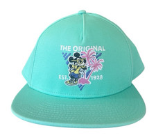 Vans X Disney Mickey Mouse 90 Aniversario Azul Teal Verde Snapback Gorra Gorra Difícil de Encontrar