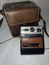 Kodak Colorburst 100 Instant Camera w/ Brown Leather Case Untested