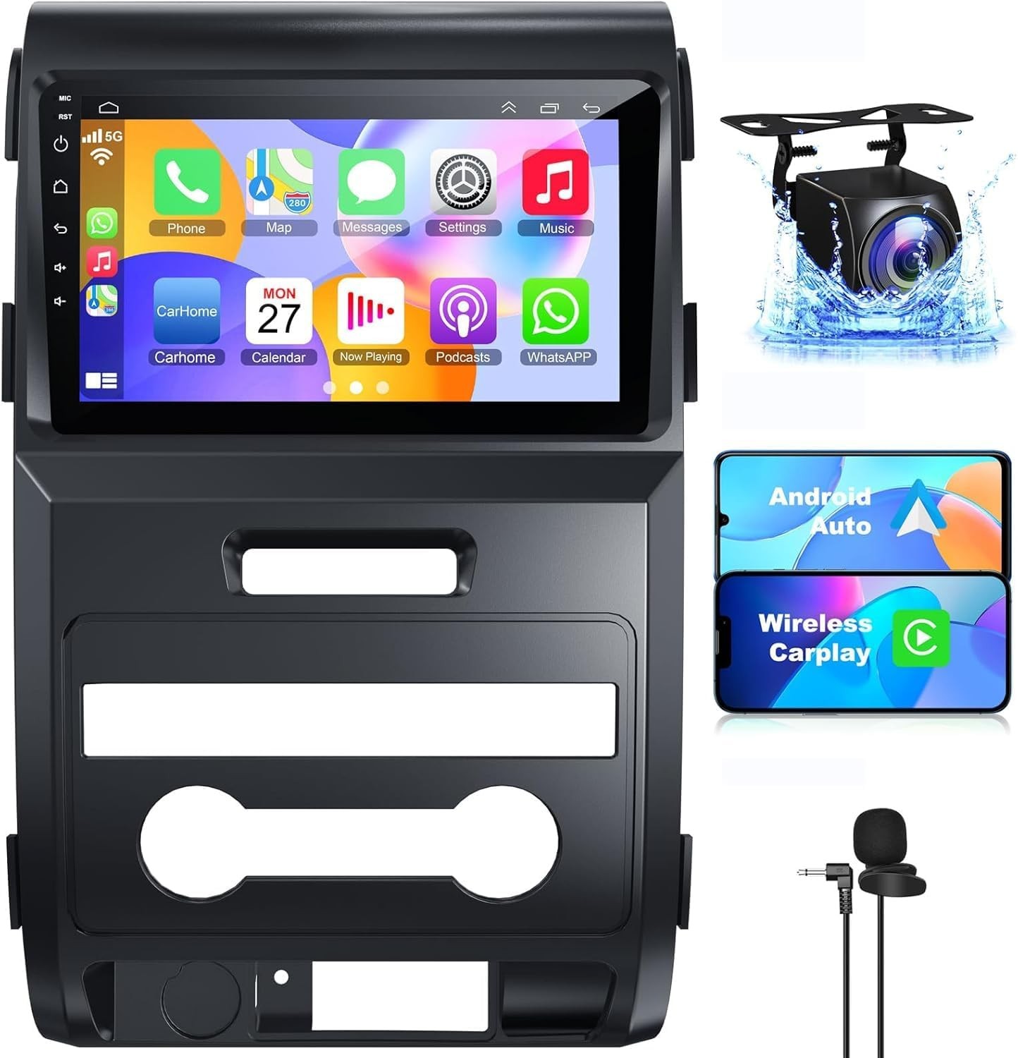 For Ford F150 2009-2014 32G Carplay Android 15 Car Stereo Radio Player GPS Navi