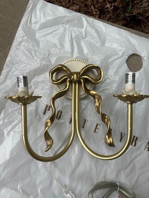 POTTERY BARN TEEN LoveShackFancy Bow Candelabra Sconce New open box