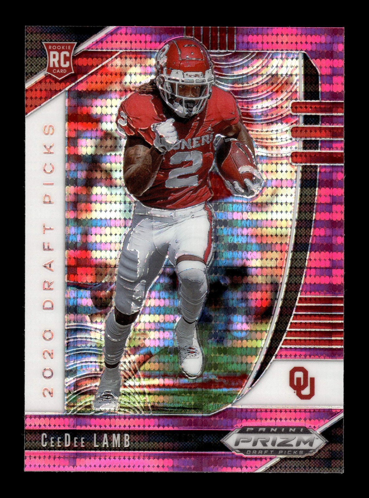 2020 Panini Prizm Draft Picks #104 CeeDee Lamb Prizms Pink Pulsar ROOKIE RC