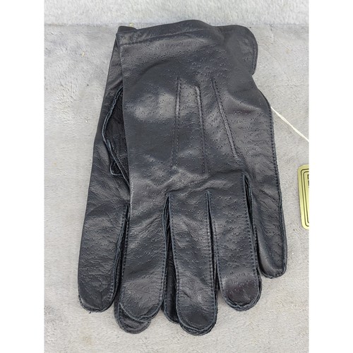 Fownes Mens Vintage Genuine Black Leather Dress Driving Gloves Mastercrafted