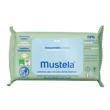 Mustela Baby Home Compostable Cleansing Wipes - Natural Avocado - For Face, ...