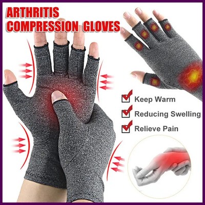 Relieve Hand Discomfort with 1pair Fingerless Compression Gloves