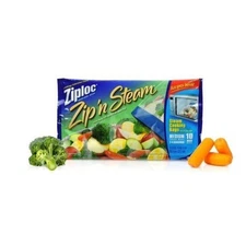 ZIPLOC Zip 'n Steam Cooking Bags 1 pack Medium size 10 Bags READ