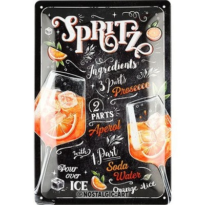 Relief Tin Sign ''Aperol Spritz'' - 30x20cm - Enamel Enamel Cocktail Advertising