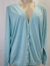 NWT Talbots Button Up V-Neck Cardigan Sweater Blue Women's Size 2X