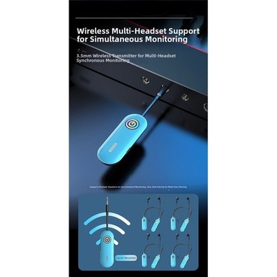 2.4G Wireless Kopfhörer für Live Streaming Überwachung mit 20 Stunden Akku