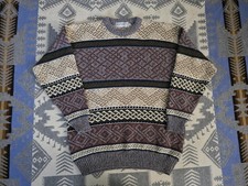 Vintage Antartex Wool Fair Isle Pullover Crewneck Sweater Sz XL Great Britain