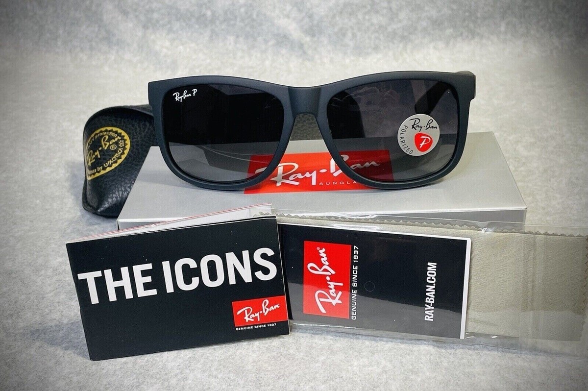 54mm Ray-Ban RB4165 622/T3 Justin Black/Gray Polarized Gradient