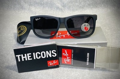 54mm Ray-Ban RB4165 622/T3 Justin Black/Gray Polarized Gradient