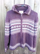 Vtg Tiara International Knitted Cardigan Full Zip Medium Hong Kong