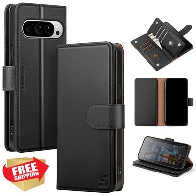 Shieldtop Pixel 10 6.3'' Black Leather Wallet Case