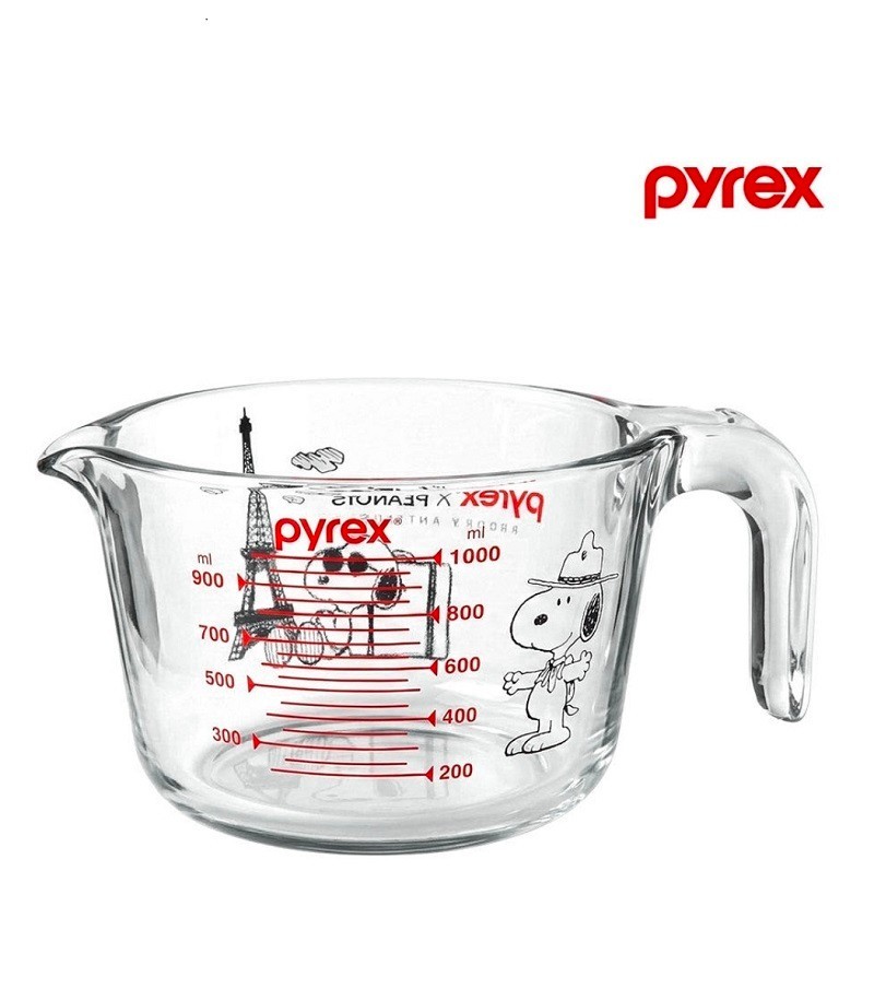 Pyrex x Peanuts Snoopy Measuring Cup 1000ml 33.8oz Glass Heat