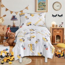 4 Pieces Toddler Bedding Set for Boys Toddler Bed Set Cute Toddler Bed in a B...