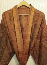 Pure Silk Brown Black kimono Long Robe Gown Girl's Woman Silk Kimono KMO5523