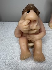 Meepuls Character Novelty Collectible Wax Candle Beige 1970s Vintage