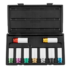 Sunex 2849 1/2" Dr. Extra Thin Wall SAE/Metric Wheel Protector Impact Socket Set