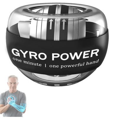 NeuroSpin Hand Grip Strengthener & Brain Exercise Tool - LED Power Gyro Ball