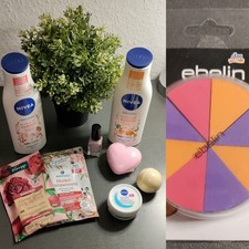 Körperpflege, Beautyartikel, Badekugeln, Lotion, Schwämmchen, Nagellack, 9 Teile