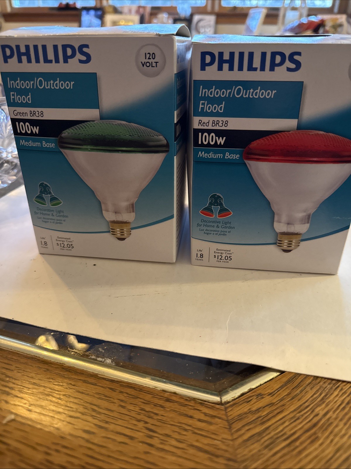 Green And Red 100w Br 38 Indoor/outdoor Holiday 2pack