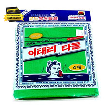 Goldsangsa-Korean Exfoliating Towel Washcloth Mitts 4Pcs Green / Korean Italy To