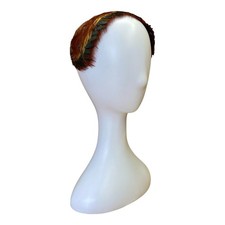 Vintage 1950s Pheasant Feather Fascinator Iridescent Retro Cocktail Hat