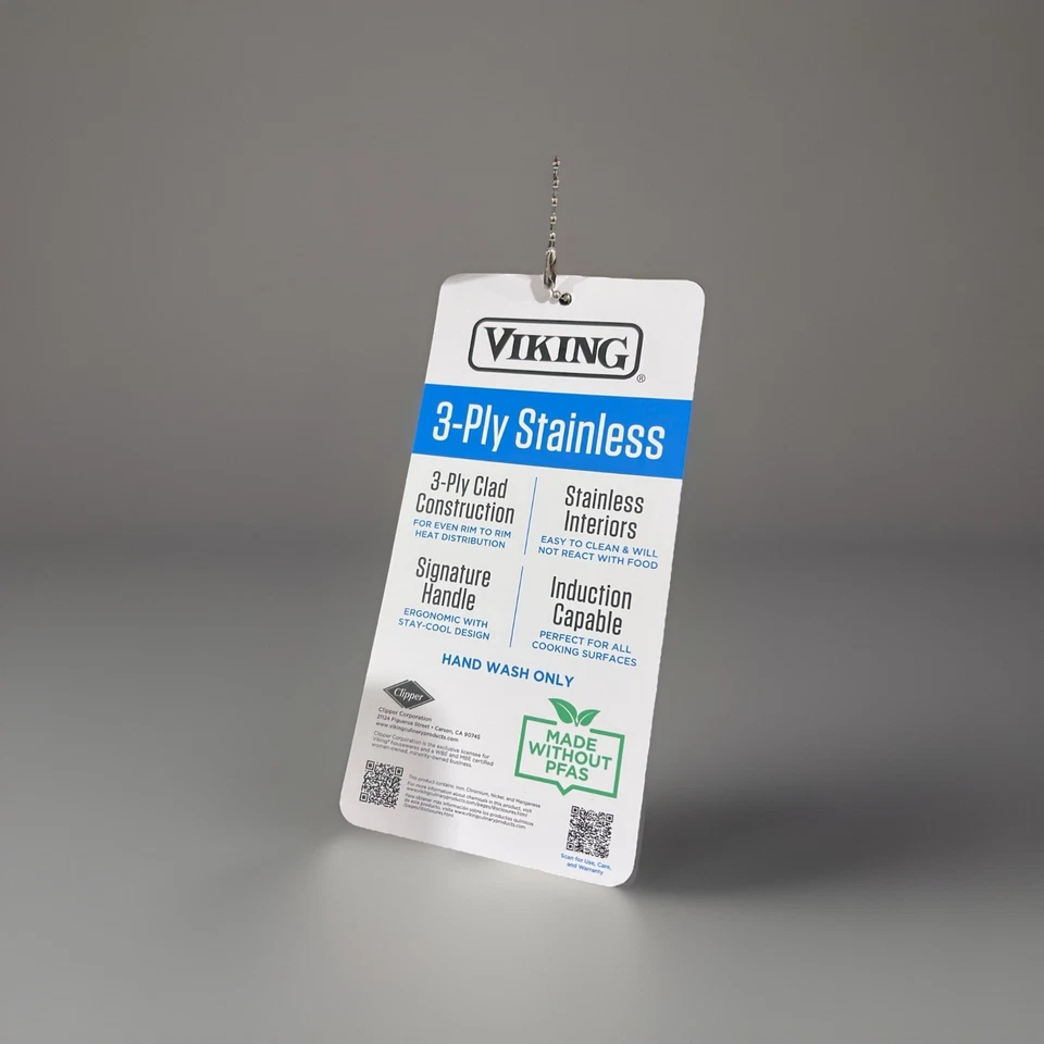 Viking 8" 3-Ply Stainless Steel with Copper Handle Omelette Fry PanNew - Image 3 of 4