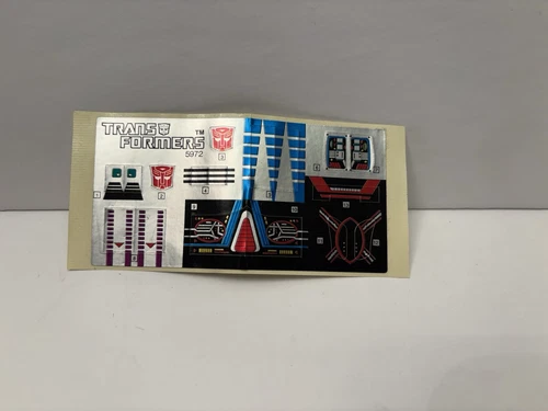 Transformers G1 Slag Unused Sticker Sheet Vintage Original Set 1985