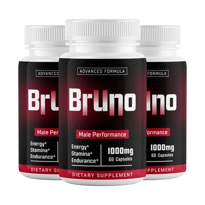 (3 Pack) Bruno Pills for Men Advanced Male Performance & Energy Pills 60caps
