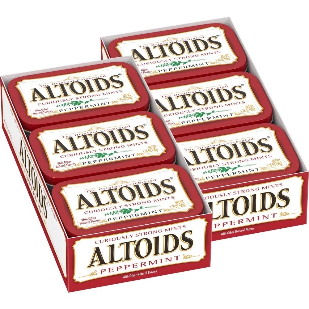 ALTOIDS Classic Peppermint Breath Mints, 1.76-Ounce Tin (Pack of 12)