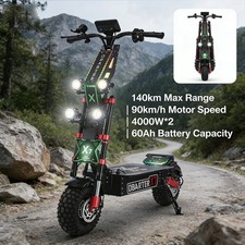 High-Speed 8000W Electric Scooter:14"Tires,56MPH,62M Range 60V/40AH for Adults