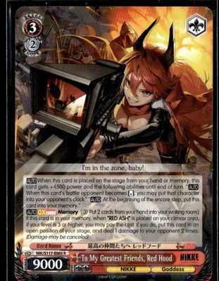 Weiss Schwarz GODDESS OF VICTORY NIKKE-NIK/S117-E065R  Greatest Friends Red Hood