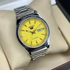 vintage Refurbished seiko 5 automatic Yellow dial stainless steel men's watch