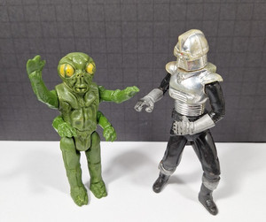 VINTAGE MATTEL 1978 BATTLESTAR GALACTICA SILVER CYLON CENTURIAN & ORION LOT OF 2
