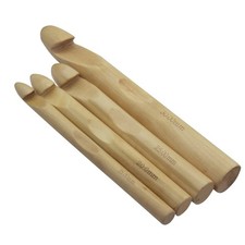 4 PCS Natural Big Wood Crochet-15/20/25/30mm of 4 Wooden Crochet Hooks Used t...