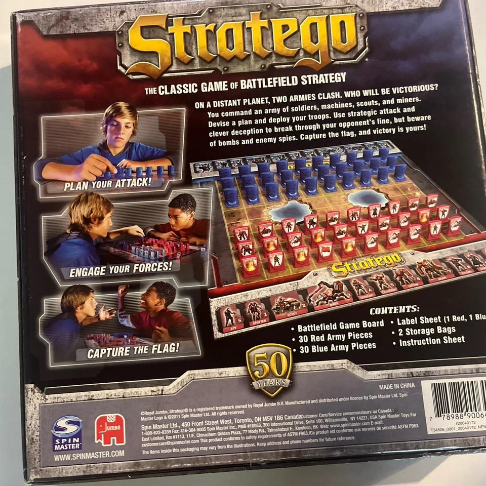 Stratego - 50 Years Edition The Classic Board Game of Battlefield Strategy 2011 - Image 2 of 3