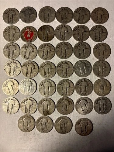 Silver Quarters Standing Liberty Roll Of 40 Quarters 10.00 Face Roll #3