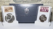 1991 Mount Rushmore Coin Set with Teddy Roosevelt US Stamps - Very Nice! S1