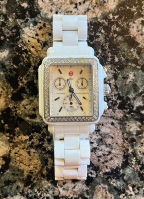 Authentic Michele Deco Ceramic Diamond Chronograph Watch - MWW06F000002 MWW06F000002 Michele Deco Ceramic Chronograph Watches main image 4