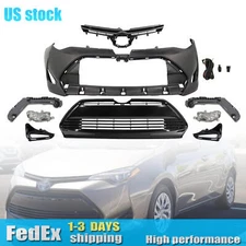 Complete Front Bumper Grille Fog Light Kit For 2017-2019 Toyota Corolla LE XLE