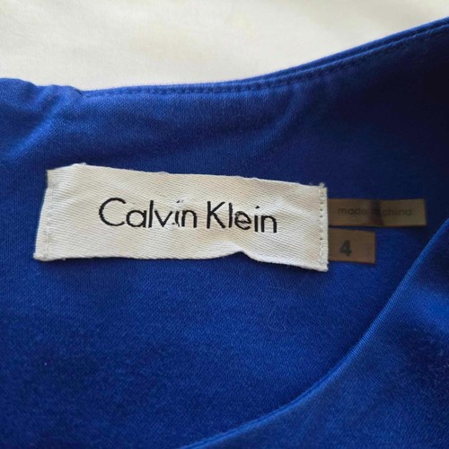 Women 4 Calvin Klein Royal Blue Layer Sleeveless Sheath Dress Spring Summer Work - Picture 5 of 8
