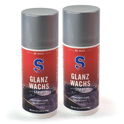 2 X S100 Glanz-Wachs Spray Politur Verkleidung Kunststoff Chrom