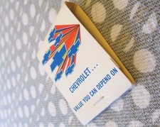 Original Chevrolet Matchbook Flying Bowties New Old Stock 60s Great Mancave Art Original Chevrolet Matchbook Flying Bowties New Old Stock 60s Great Mancave Art