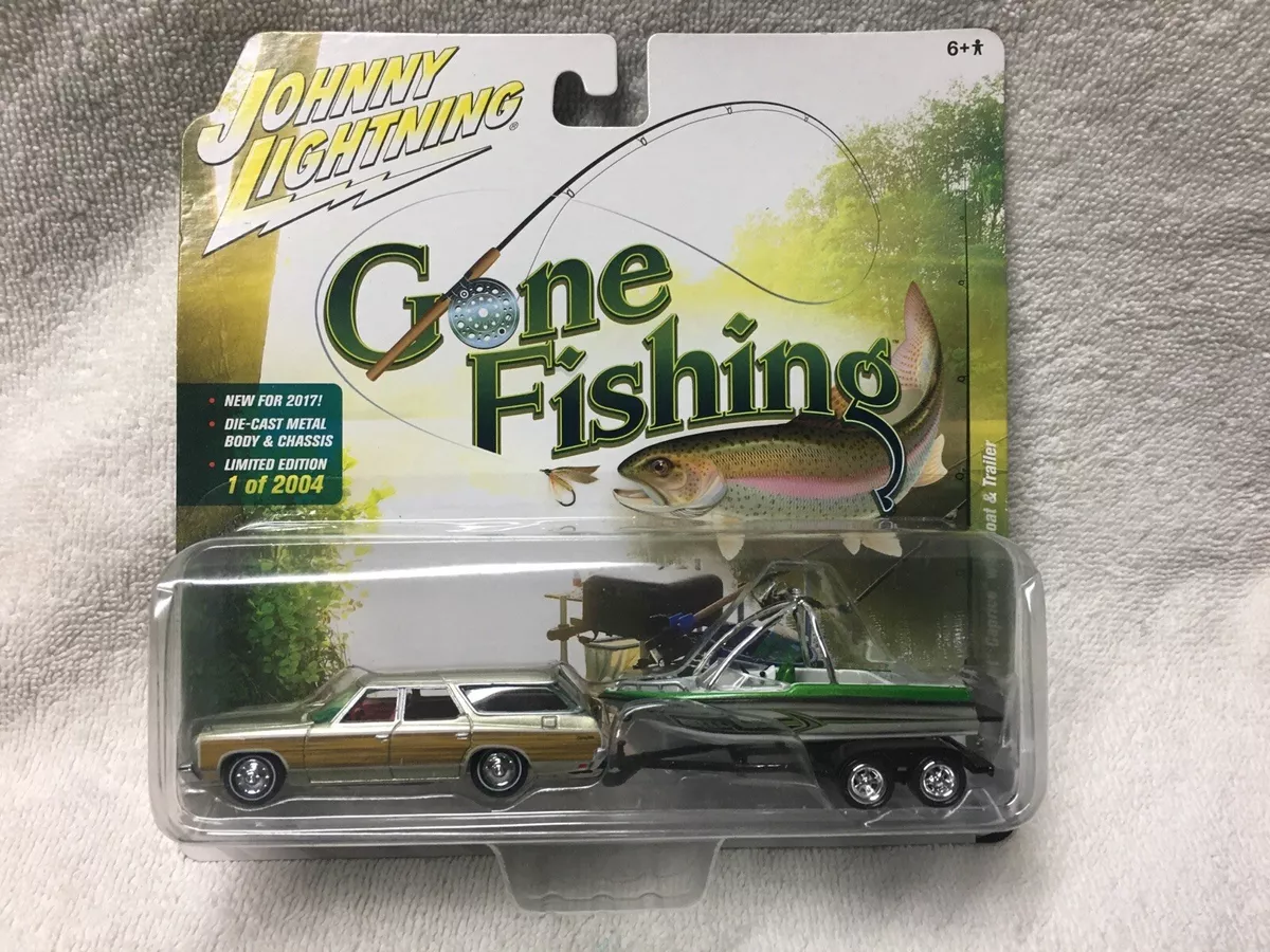 Johnny Lightning Gone Fishing 2017 Series Diecast 1/64 NIB 1973 Caprice  w/Boat