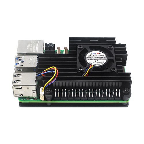Pour Raspberry Pi 5 Boîtier en Aluminium Coque Enlosure avec Ventilateur de Refroidissement Boîtier Refroidisseur - Photo 10/11