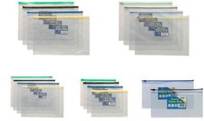 Pack of 5 Zippy Bags Plastic Document Zip Storage Folders School/Office Use