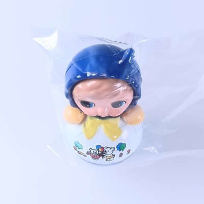 Roly Poly Toy Mini Poron-chan Figure Pure Blue White Japanese Toy