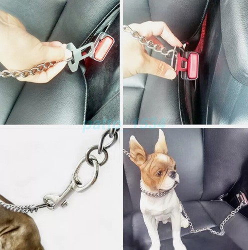 Dog Car Safety Belt Pet Safety Leash Seatbelt Chew Resistent Stainless Steel Lea - Picture 4 of 23