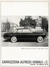 PUBBLICITA 1956 LANCIA APPIA II SERIE BERLINA GRAN LUSSO CARROZZERIA VIGNALE TO